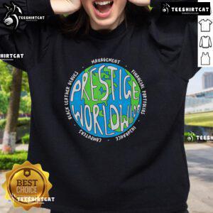 Official Prestige Worldwide Management Sweatshirt featuring a stylish logo and comfortable fit for casual wear.