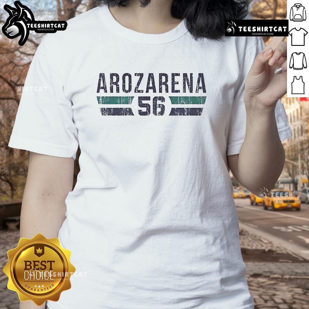 Official Randy Arozarena 56 Seattle vintage ladies tee featuring a stylish design for fans of MLB baseball apparel.