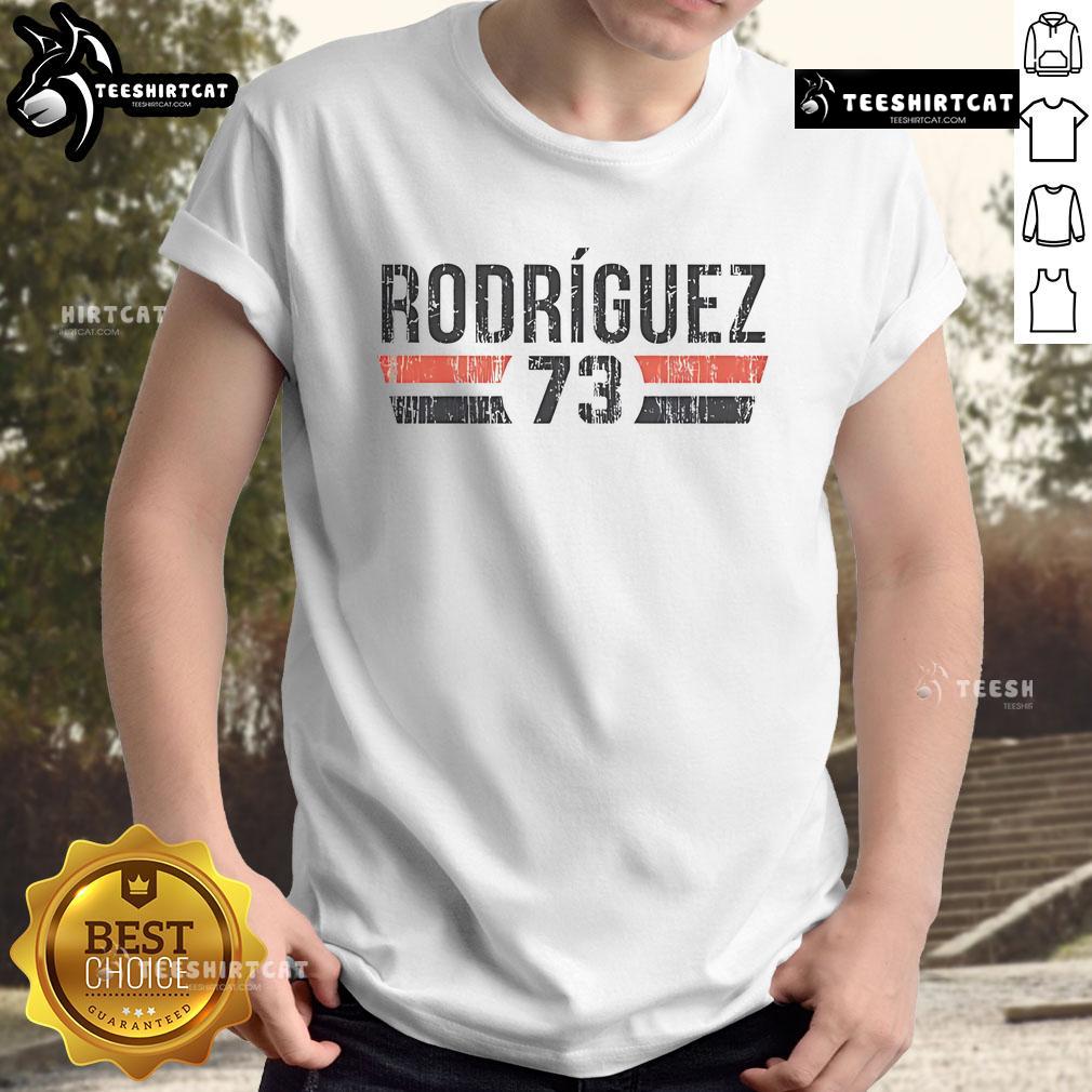 Official Randy Rodriguez 73 San Francisco Vintage T-Shirt featuring retro design and bold graphics for baseball fans.
