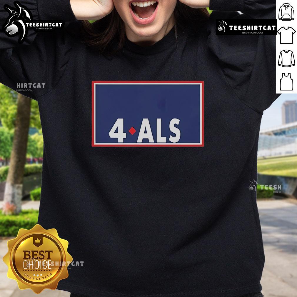 Official Sarah Nauser 4 ALS sweatshirt featuring a stylish design to support ALS awareness and fundraising efforts.