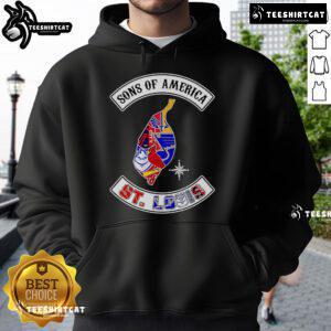 Official Sons of America St. Louis sports hoodie featuring vibrant team colors and logo for fans and athletes.