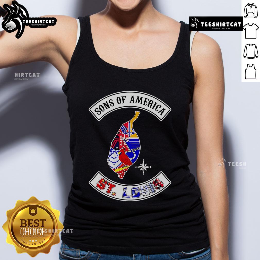 Official Sons of America St. Louis sports tank top featuring vibrant graphics and a comfortable fit for fans.