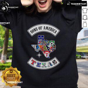 Official Sons of America Texas sports sweatshirt featuring a bold design and comfortable fit for Texas sports fans.