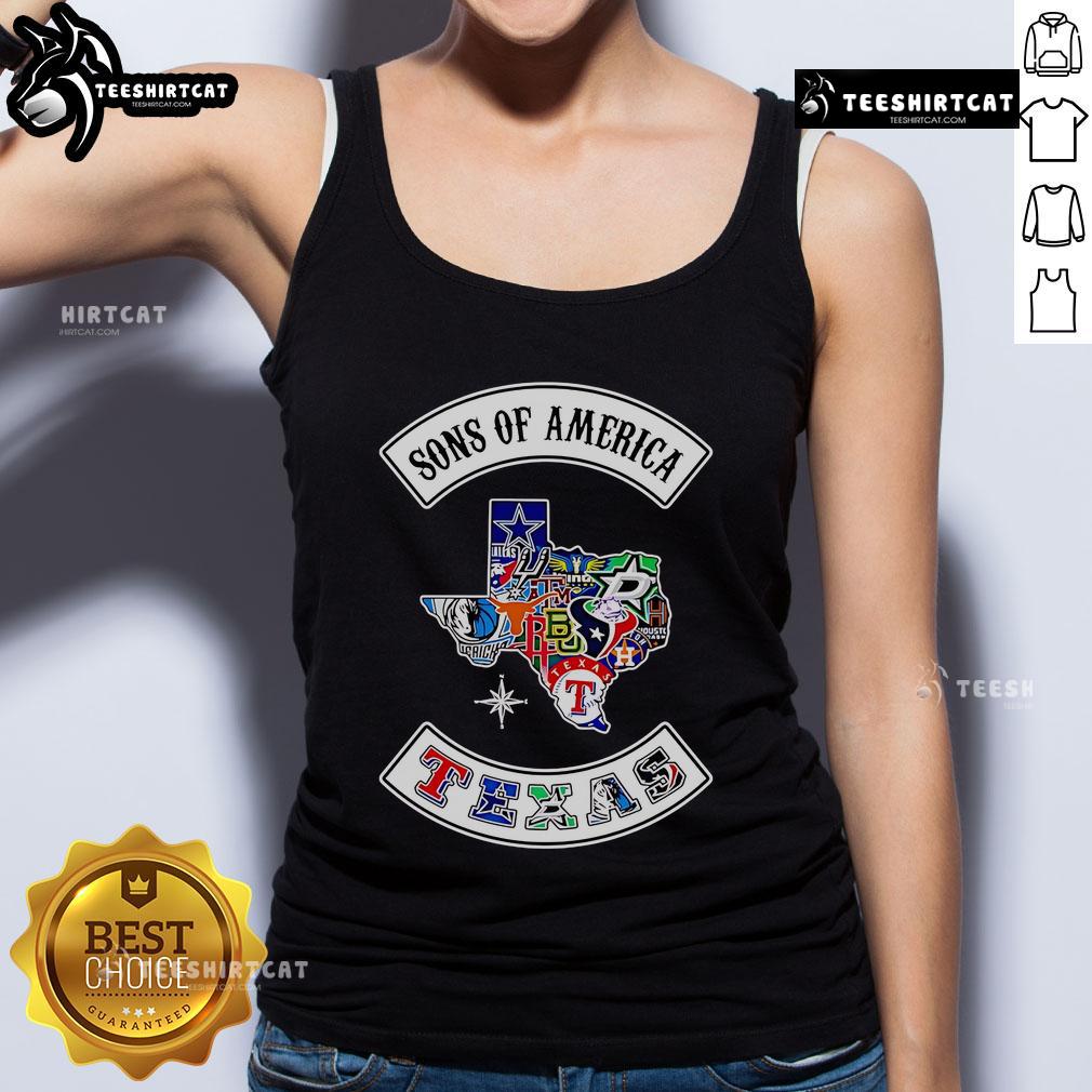Official Sons of America Texas sports tank top featuring bold design and vibrant colors for fans and athletes.