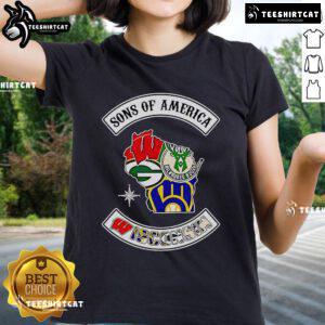 Official Sons of America Wisconsin Sports Ladies Tee featuring a stylish design perfect for fans and casual wear.