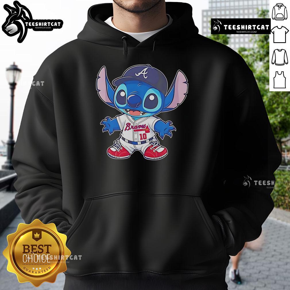 Official Stitch Atlanta Braves Baseball Hoodie in team colors, perfect for showing off your Braves pride at the game.