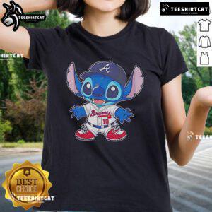 Official Stitch Atlanta Braves Baseball Ladies Tee in stylish design, perfect for fans of the Braves.