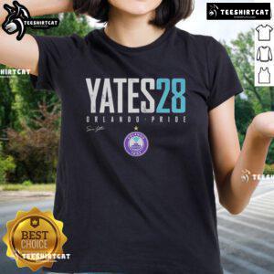 Official Summer Yates Orlando Pride Elite Ladies Tee featuring vibrant colors and stylish design for LGBTQ+ pride celebration.