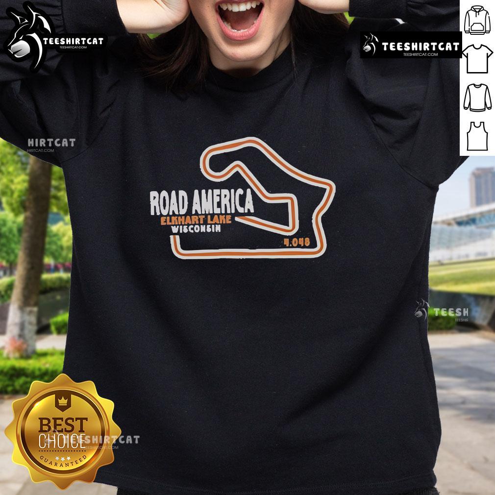 Official Sutherland Road America Elkhart Lake Wisconsin sweatshirt featuring a stylish design and vibrant colors.