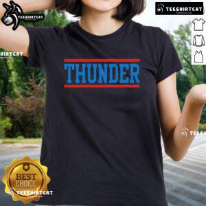 Official Thunder Horizontal Lines Ladies Tee featuring stylish horizontal lines in vibrant colors for a trendy look.