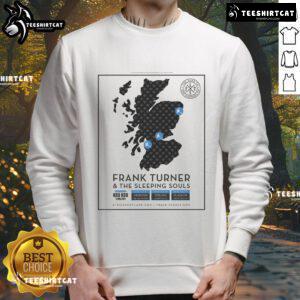 Official Tour 2025 Frank Turner & The Sleeping Souls sweatshirt featuring bold graphics and vibrant colors.