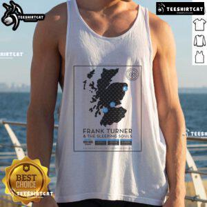 Frank Turner & The Sleeping Souls Official Tour 2025 tank top featuring vibrant design and tour details.