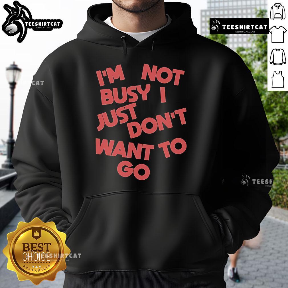 Alt Text: Official Tyler Spangler 'I'm Not Busy, I Just Don't Want To Go' hoodie in vibrant colors, showcasing unique graphic design.