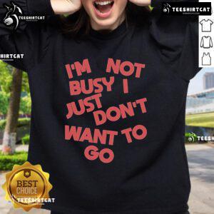 Alt Text: Official Tyler Spangler I'm Not Busy, I Just Don't Want To sweatshirt design featuring vibrant colors and unique graphics.
