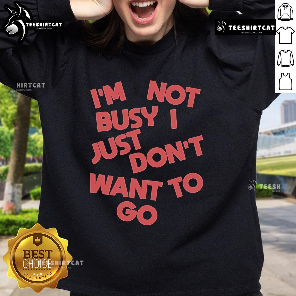 Alt Text: Official Tyler Spangler I'm Not Busy, I Just Don't Want To sweatshirt design featuring vibrant colors and unique graphics.
