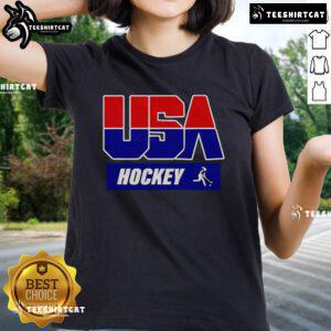 Official USA Hockey Ladies Tee featuring a stylish design, perfect for fans supporting women's hockey.