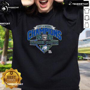 Official Uwharrie Charter Eagles 2025 NCHSAA 1A Baseball Champions Sweatshirt, featuring team logo and championship design.