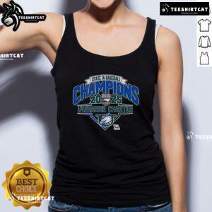 Uwharrie Charter Eagles 2025 NCHSAA 1A Baseball Champions tank top featuring team logo and championship design.