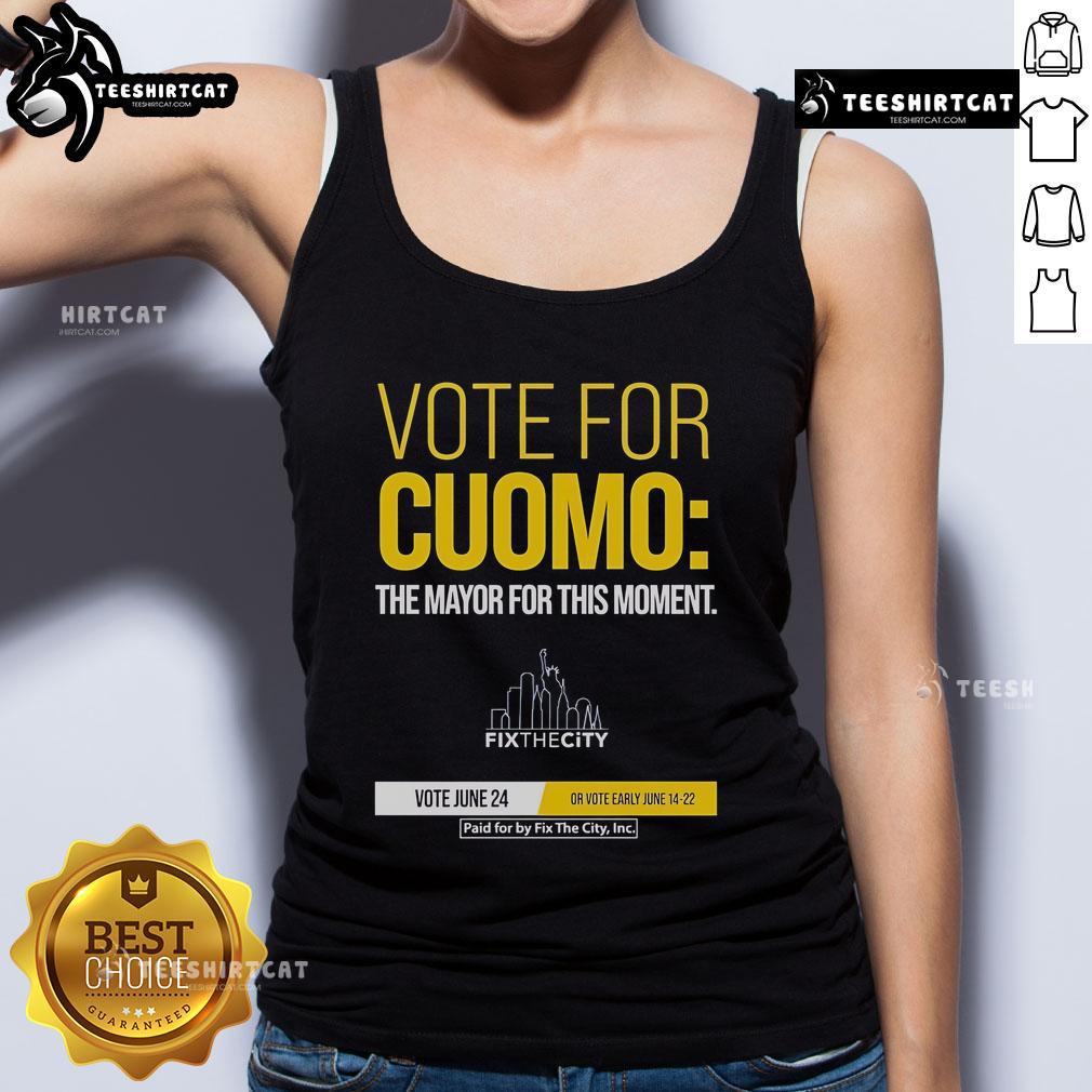 Vote for Cuomo tank top: stylish apparel supporting Cuomo for mayor, perfect for rallies and political events.