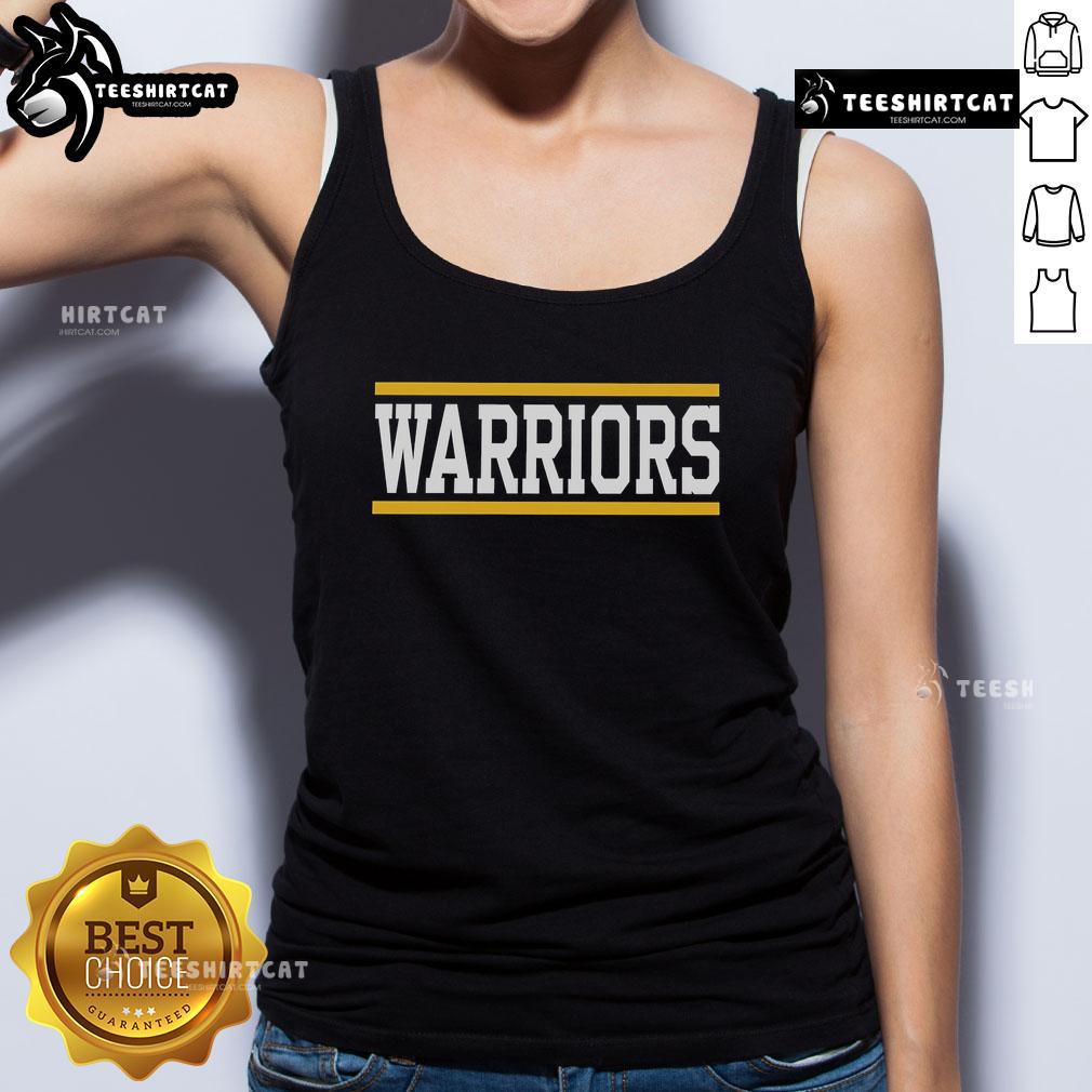 Official Warriors Horizontal Lines Tank Top featuring a stylish design, perfect for fans and summer wear.