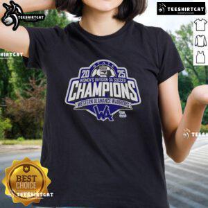 Alt Text: Official Western Alamance Warriors 2025 NCHSAA Women's Division 3A Soccer State Champions Ladies Tee shirt design.