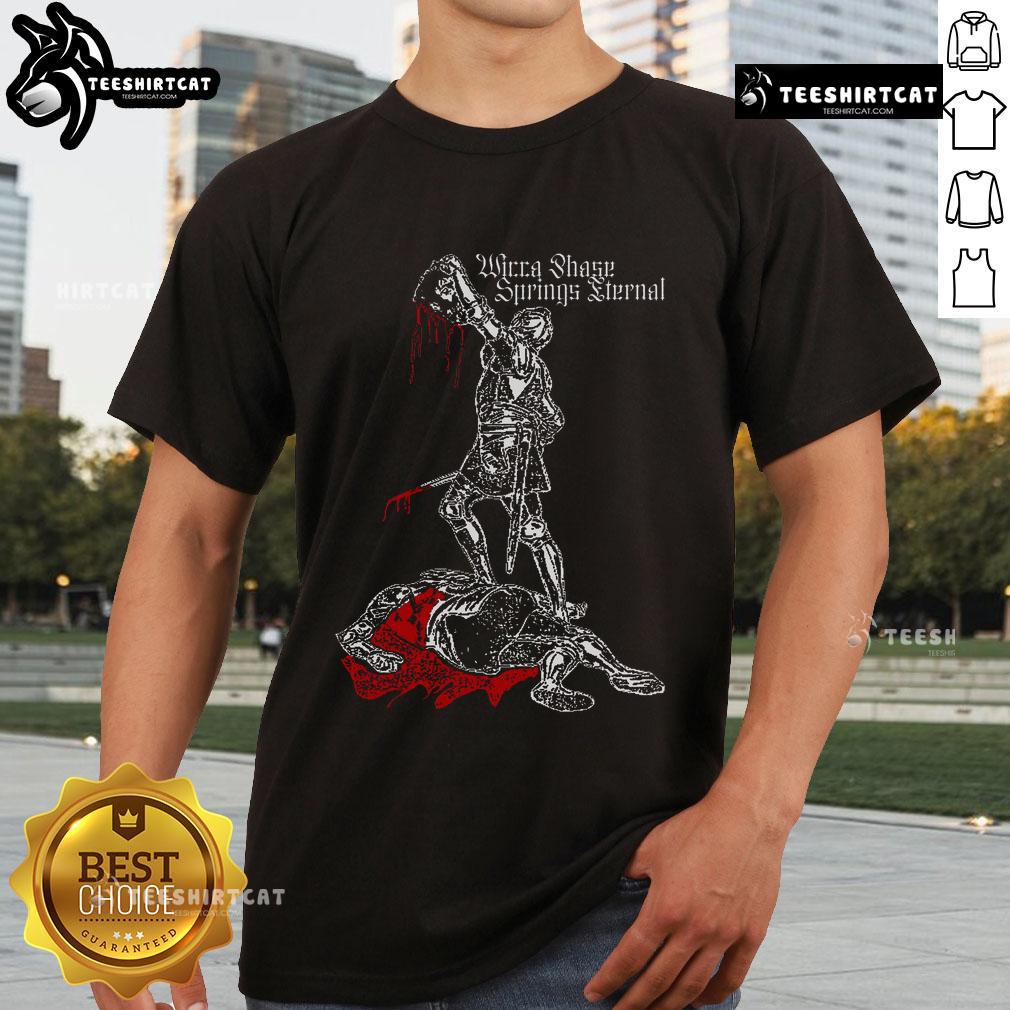 Official Wicca Phase Springs Eternal Darkest Victory T-Shirt featuring unique graphic design and stylish black fabric.