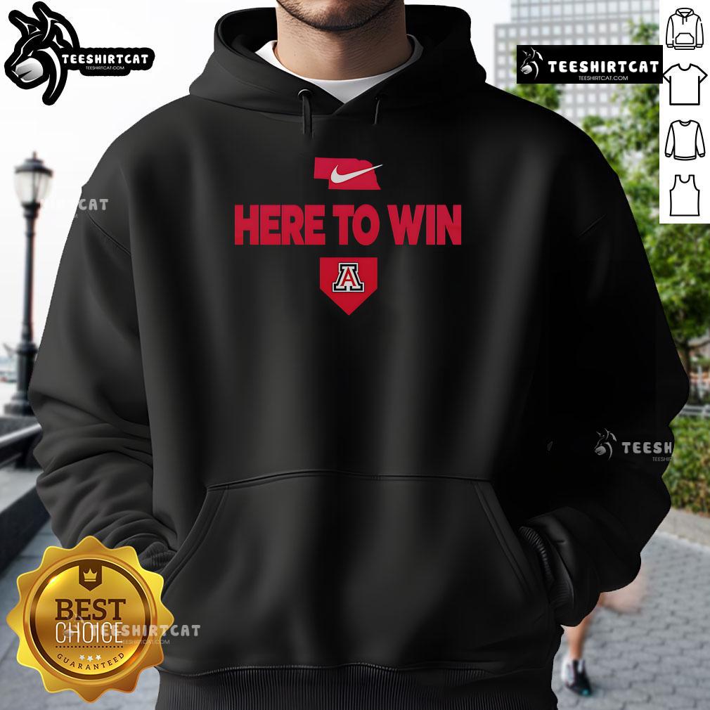 Original 2025 Here to Win Arizona baseball hoodie featuring a stylish design for fans and athletes alike.