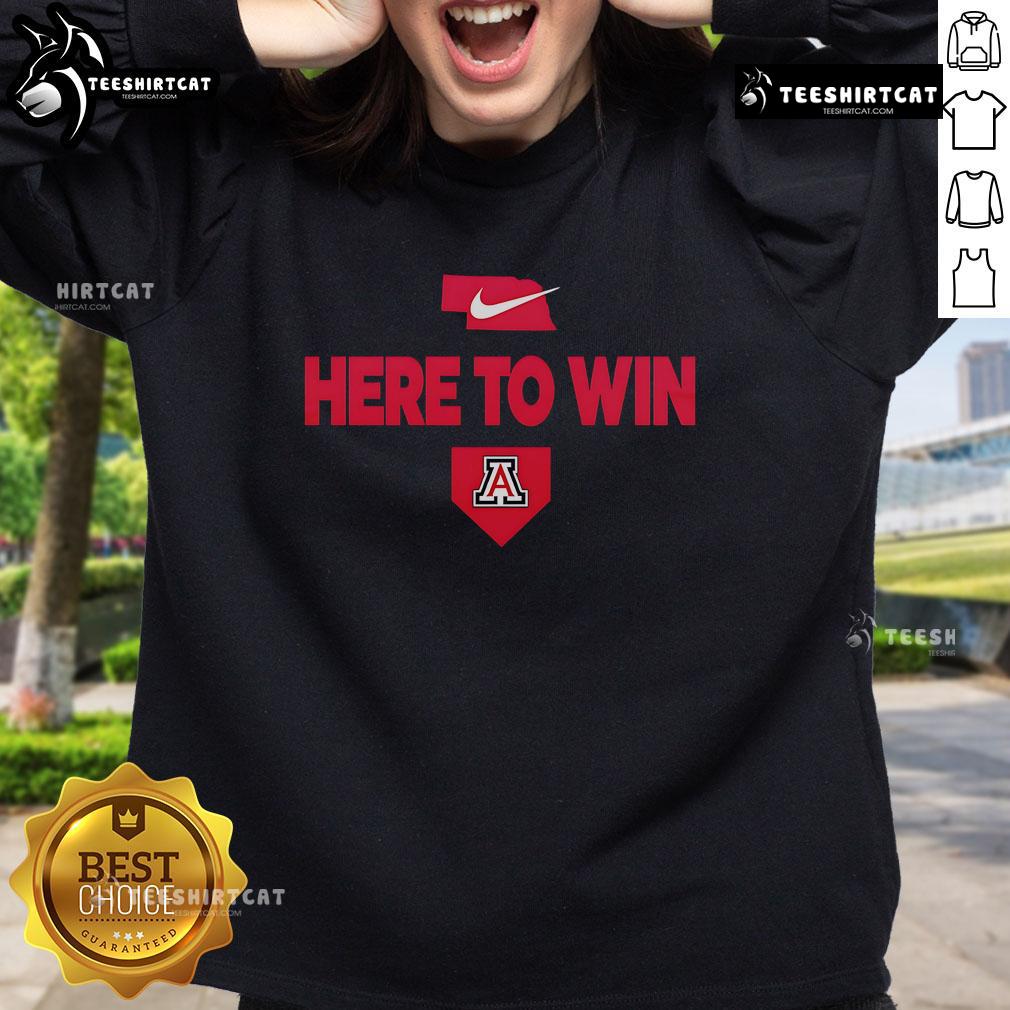 Original 2025 Here To Win Arizona baseball sweatshirt in bold colors, perfect for fans and casual wear.