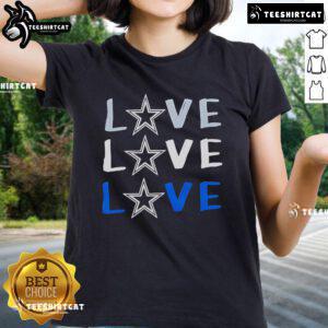 Alt Text: Original Dallas Cowboys Love Repeat Ladies Tee featuring a stylish design perfect for female fans.