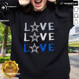 Original Dallas Cowboys Love Repeat Sweatshirt in navy blue, featuring bold team logo and stylish design for fans.