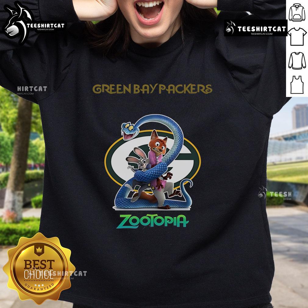 Alt Text: Original Green Bay Packers Zootopia 2 Sweatshirt featuring vibrant graphics and cozy fabric for fans.