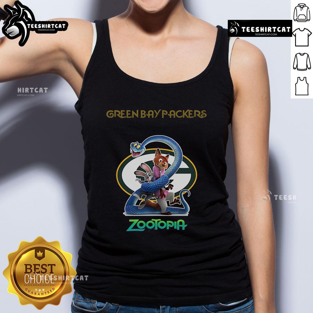 Original Green Bay Packers Zootopia 2 tank top featuring vibrant graphics and a sporty design for fans.