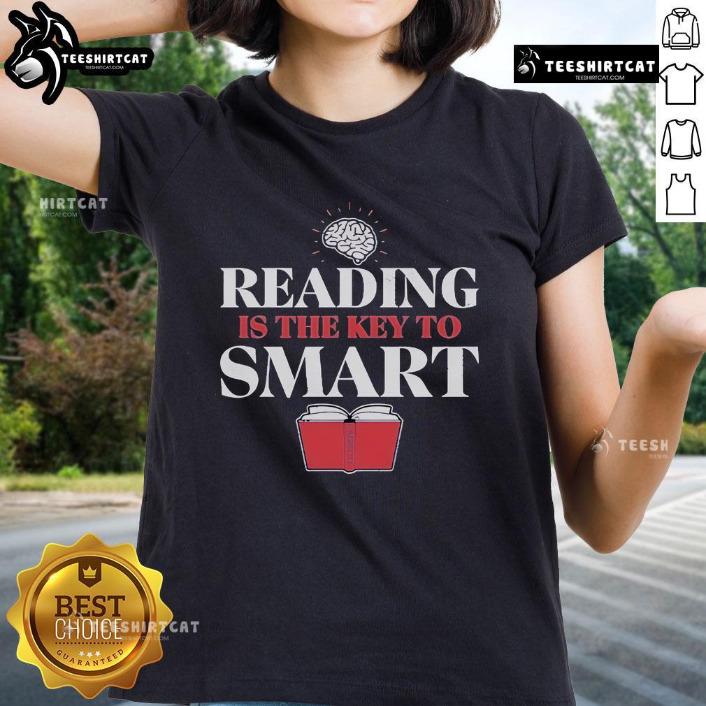 Original Nate Bargatze 'Reading is the Key to a Smart Brain' ladies tee featuring a stylish design and vibrant colors.