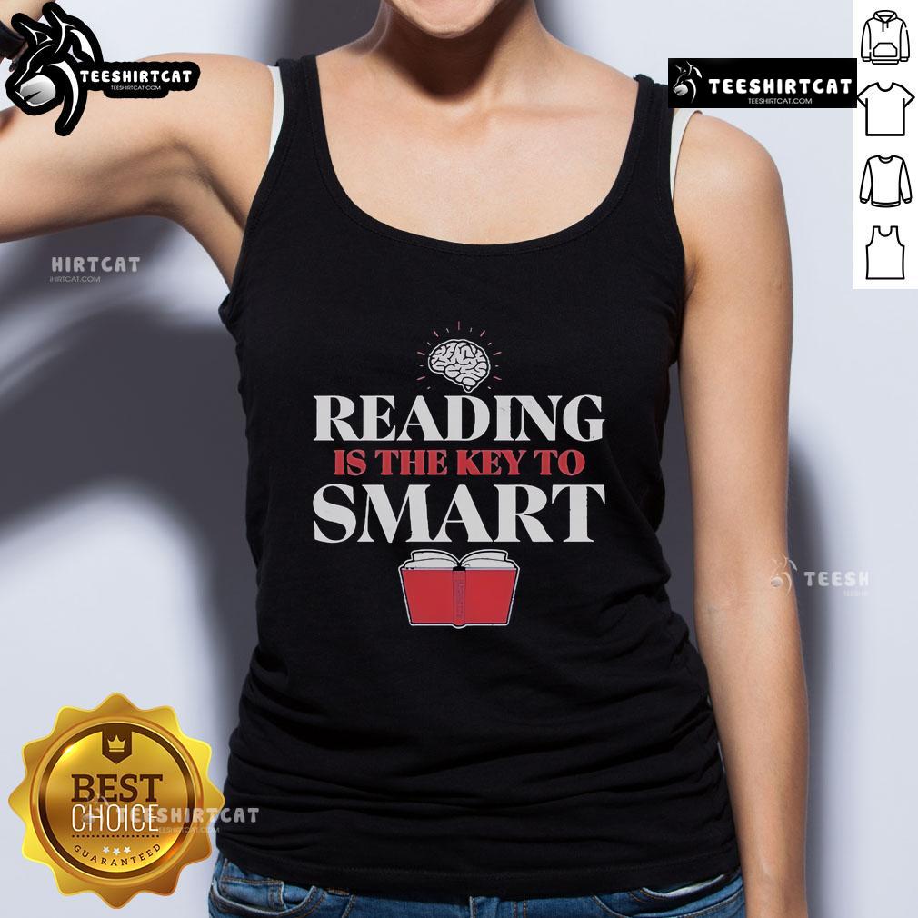 Original Nate Bargatze 'Reading Is The Key To A Smart Brain' tank top featuring humorous design and vibrant colors.