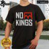 Alt Text: Original No Kings Protest vertical sign graphic on a simple bold crown t-shirt, promoting anti-monarchy sentiment.