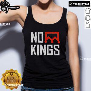 Original No Kings Protest vertical sign tank top with bold crown design, perfect for expressing anti-monarchy views.