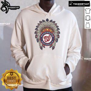 Original Washington Nationals Native American logo hoodie featuring vibrant colors and unique design for fans.