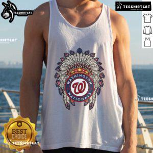 Alt Text: Original Washington Nationals Native American logo tank top showcasing vibrant team colors and unique design.