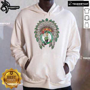Premium Boston Celtics Native American Logo Hoodie, featuring vibrant colors and a unique design perfect for fans.