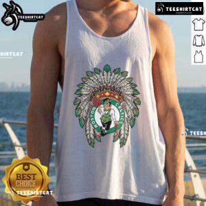 Premium Boston Celtics Native American logo tank top featuring vibrant colors and a stylish design for fans.