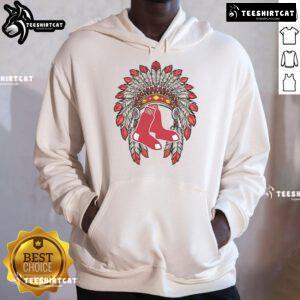 Premium Boston Red Sox Native American logo hoodie, featuring vibrant colors and a stylish design for fans.