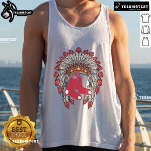 Premium Boston Red Sox Native American Logo Tank Top featuring vibrant colors and unique design for fans.