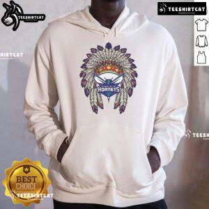 Premium Charlotte Hornets Native American logo hoodie featuring vibrant colors and stylish design for fans.