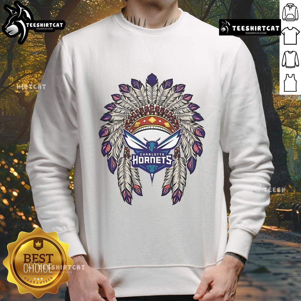 Premium Charlotte Hornets Native American logo sweatshirt in vibrant colors, perfect for fans and collectors.
