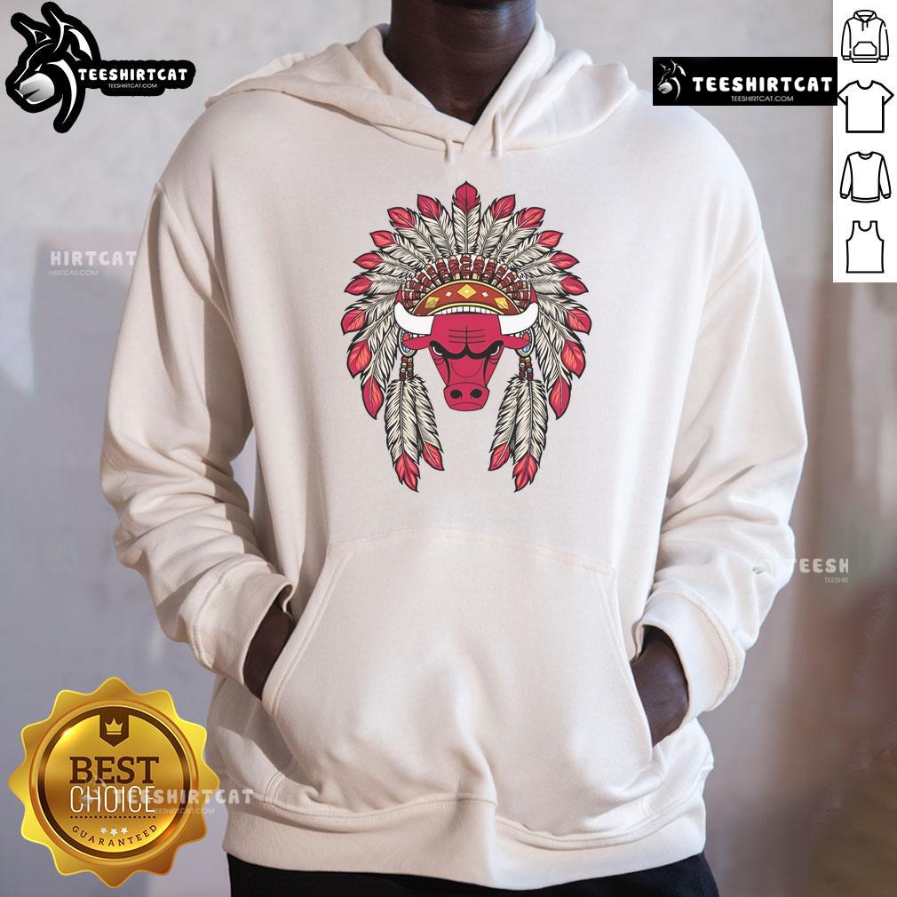 Premium Chicago Bulls Native American logo hoodie showcasing vibrant design and cozy fit, perfect for fans and collectors.
