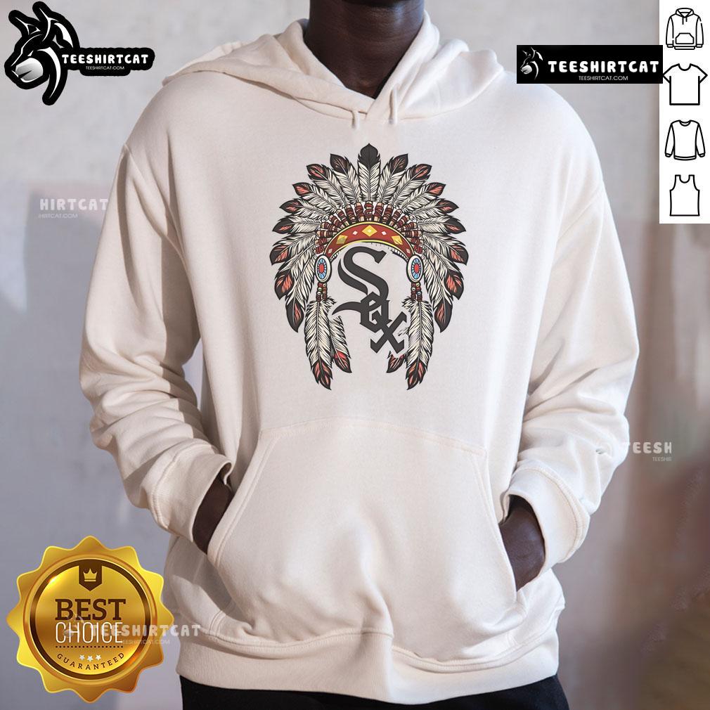 Alt Text: Premium Chicago White Sox Native American logo hoodie featuring a stylish design for baseball fans and collectors.
