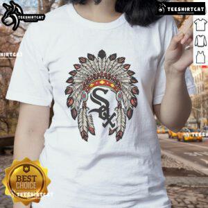 Premium Chicago White Sox Native American Logo Ladies Tee showcasing stylish design for fans and fashion enthusiasts.