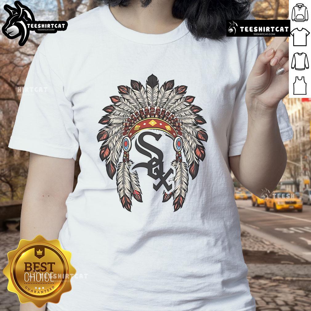 Premium Chicago White Sox Native American Logo Ladies Tee showcasing stylish design for fans and fashion enthusiasts.