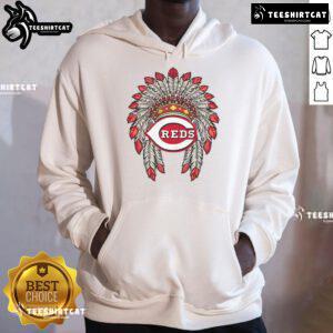 Premium Cincinnati Reds Native American logo hoodie featuring vibrant graphics and a comfortable fit for fans.