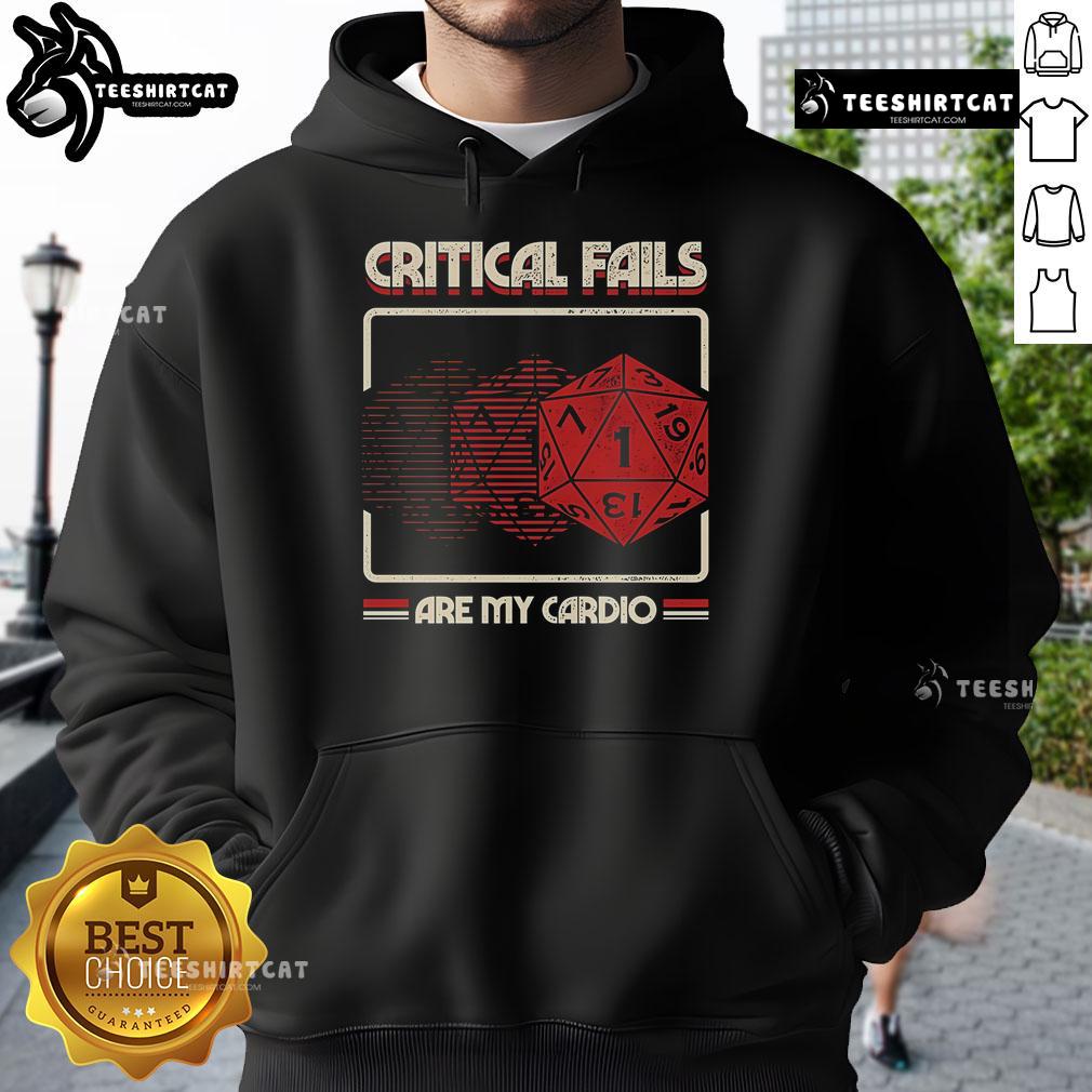 Alt Text: Premium Critical Fails Are My Cardio Hoodie in black, stylish and comfortable, perfect for casual wear.
